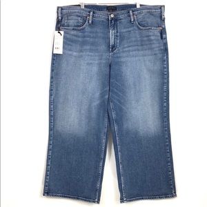 Silver Go Wide Crop High Rise Indigo Wash Jeans